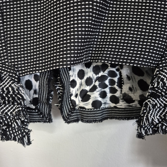 Gianfranco Ferre Italy Designer Checked Silk Lined Crop Jacket Size 42 - Picture 7 of 13